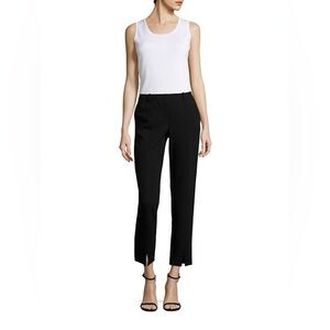 St. John Jennifer Black Cropped split Ankle Pants old money quiet luxury 10